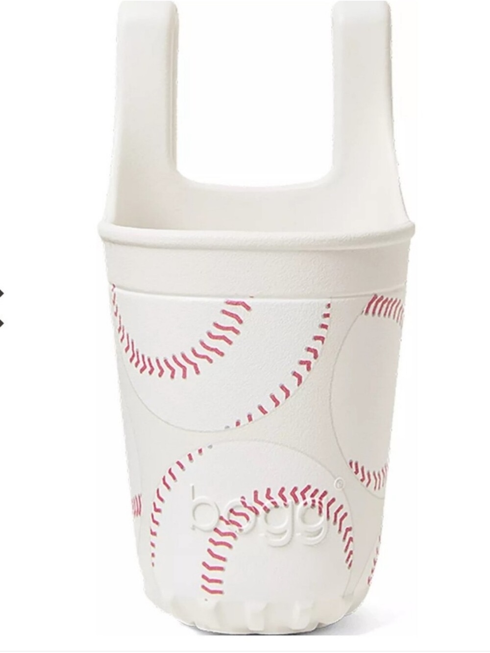 NWT Bogg Bevy Baseball Print Cup Holder White Red Sports Mom Bogg Bag Accessory